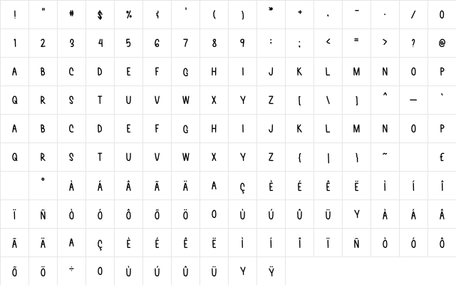 Pumpkin Cheesecake Regular  glyph index