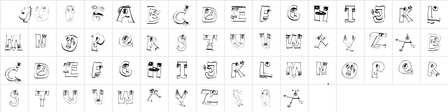 EyesAlphabet Regular  glyph index