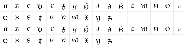 Plantum Regular  glyph index
