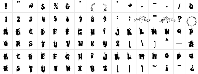 Hello Spring Regular  glyph index