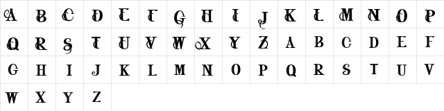 Beguns FREE Regular  glyph index