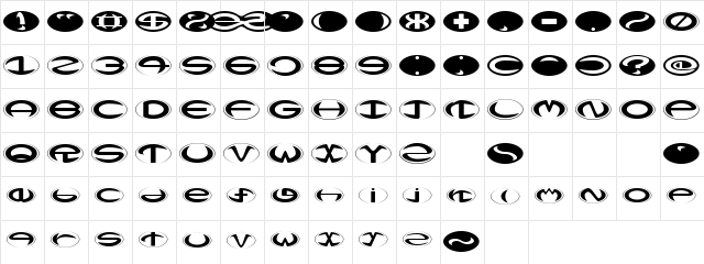 Dactylo Regular  glyph index