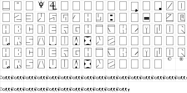 Blaise Blaise  glyph index