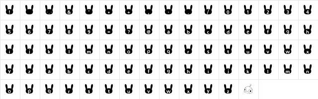usagi_b Bold  glyph index