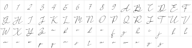 Regitta FREE Regular  glyph index