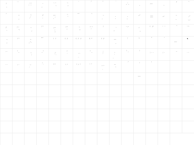 BIMBEY Inner Regular  glyph index