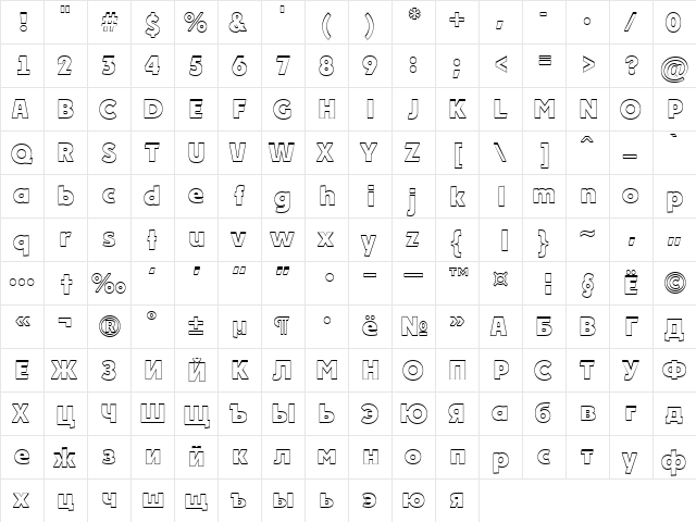 a_PlakatCmplSh ExtraBold  glyph index