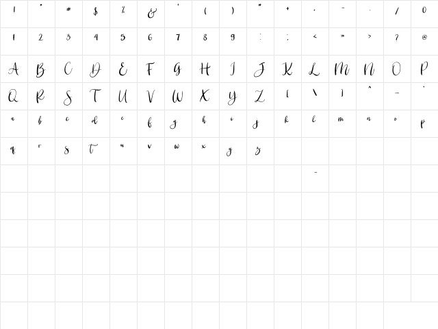 Christmas Blossom Regular  glyph index