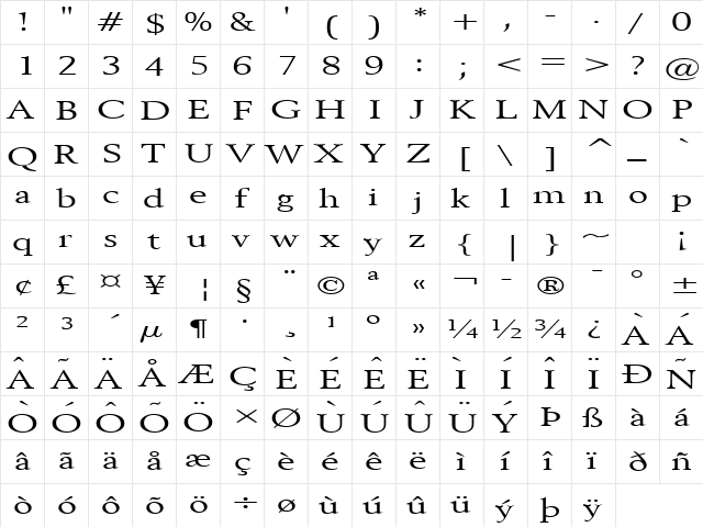 Revive 8 Extended Normal  glyph index