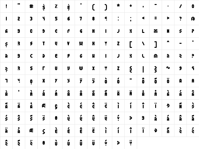 Whatever BRK Normal  glyph index