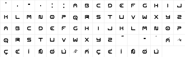 Emophonic Bold  glyph index