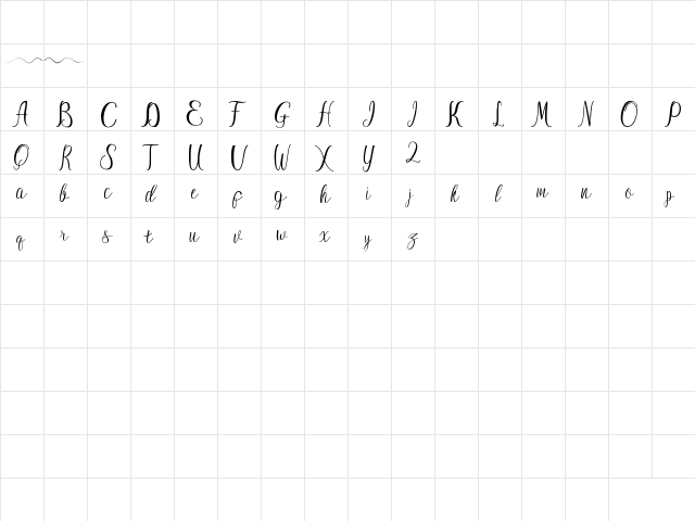 ayu widya Regular  glyph index