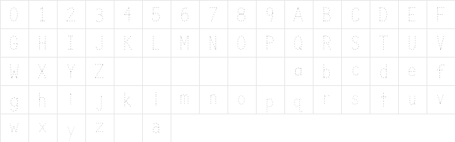 Trace Regular  glyph index