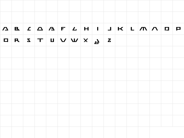 Walkman Regular  glyph index