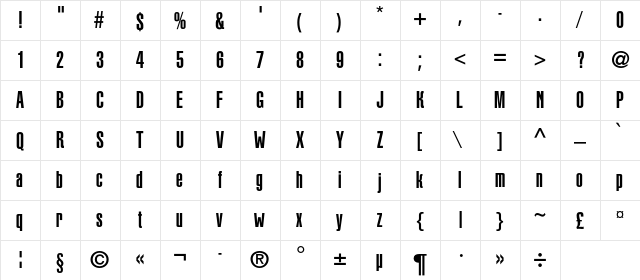 KekurC Regular  glyph index