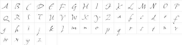 Donaldson Hand BETA Regular  glyph index
