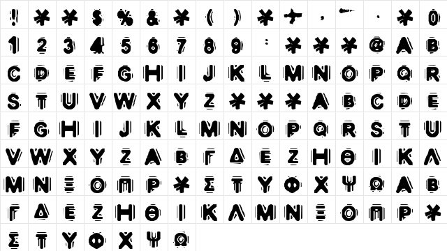 DISCOBOX Regular  glyph index