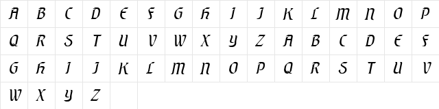 EquityCaps Oblique  glyph index