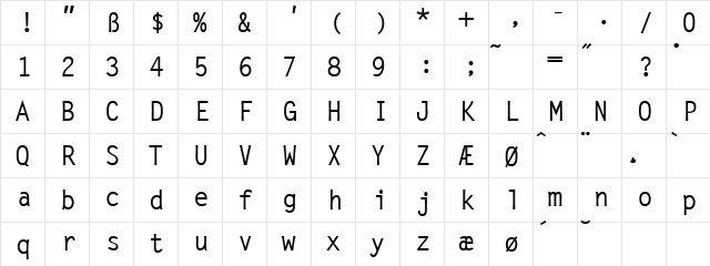 Latin7OneSSK Regular  glyph index