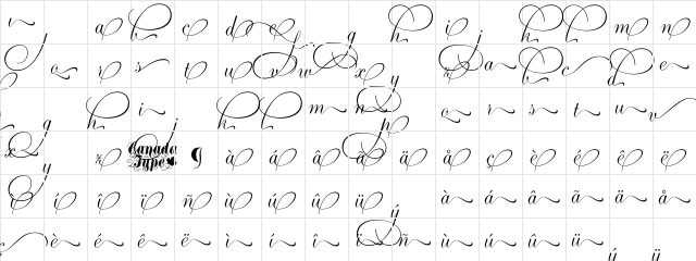 Ambassador Script Ends III Regular  glyph index