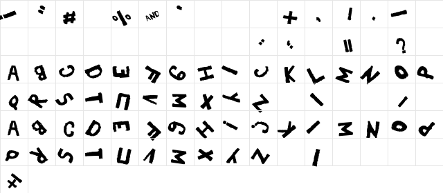 YES_rotated Regular  glyph index