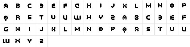 Baked Snails Flat Heavy Regular  glyph index