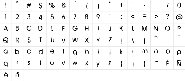 Chibrush Brush  glyph index