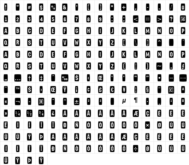 a_MeccanoCmFsh Regular  glyph index
