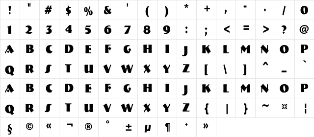 a_BremenNr Bold  glyph index