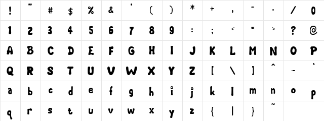 Orgas Regular  glyph index