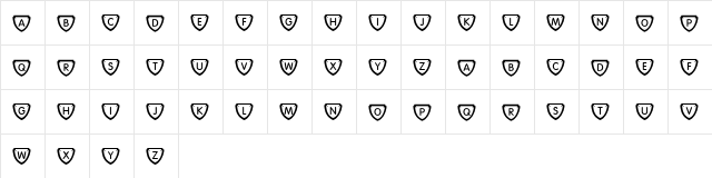 KR Plaque Regular  glyph index