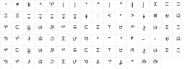 Baybayin Eskriba Simplified Regular  glyph index