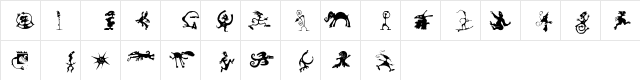 Creatures Regular  glyph index