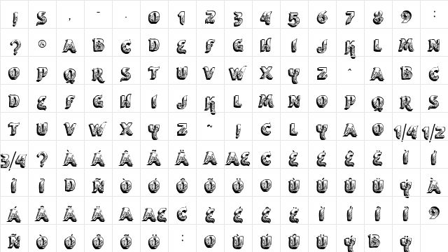 vtks encantar Regular  glyph index