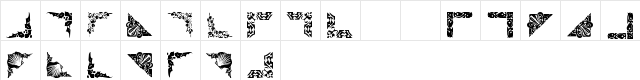 Vintage Decorative Corners Regular  glyph index