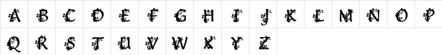 Deanna's Ivy Caps Regular  glyph index