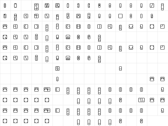 LTMindLine Outside Regular  glyph index