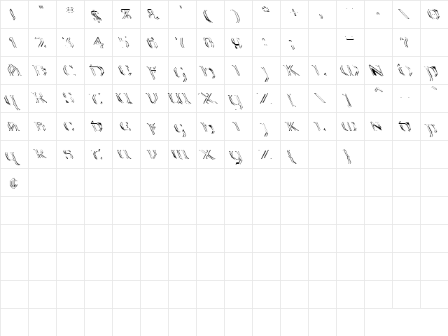 Futuregoth 1 Regular  glyph index