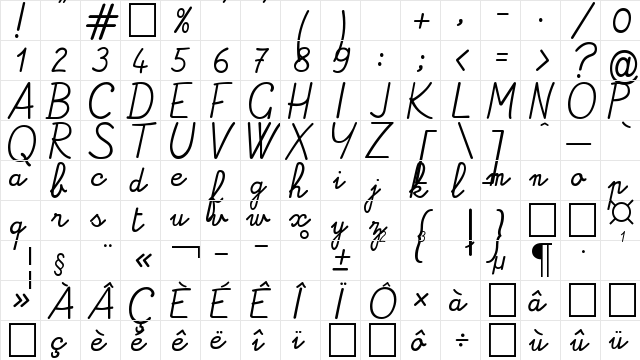 Alamain Regular  glyph index