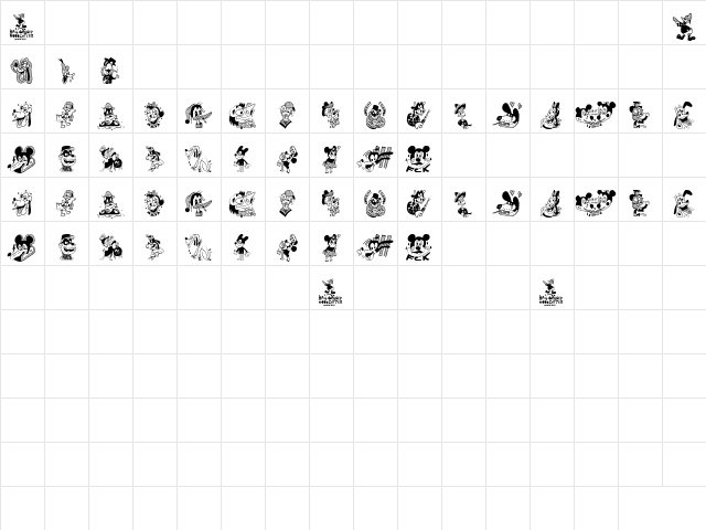 Hail Disney Regular  glyph index