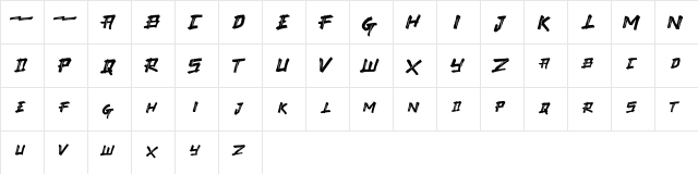 TAKASIH Regular  glyph index