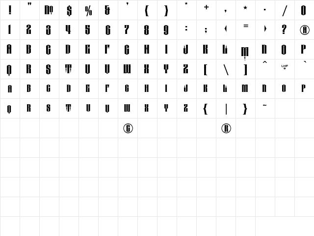 LHFConclave ROUND  glyph index