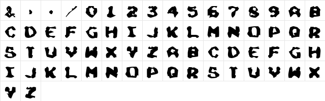 Chunky Soup Regular  glyph index