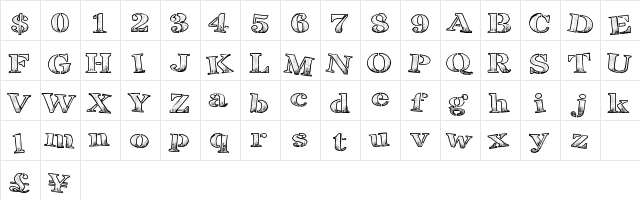 BreakTime Regular  glyph index