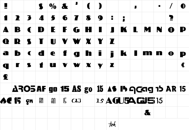 Coliseo-Normal Regular  glyph index