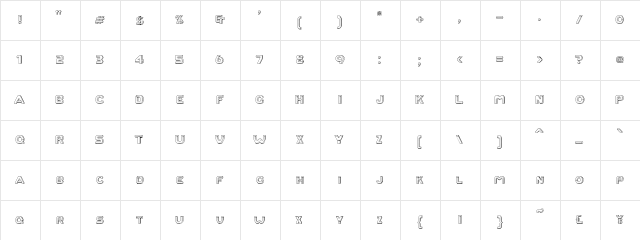 RM Tubeway chrome Regular  glyph index