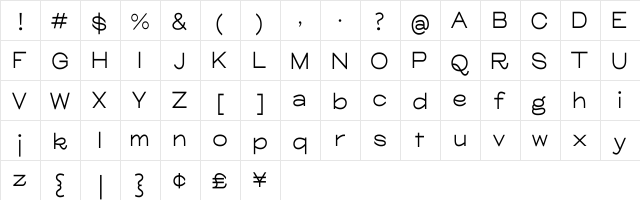 Glora Medium Regular  glyph index