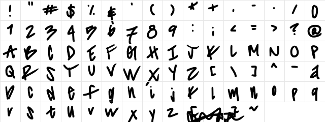 striiikerr Regular  glyph index