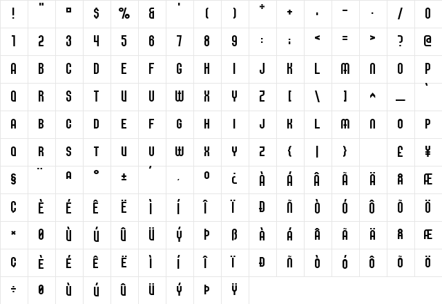 Elbaris Regular  glyph index