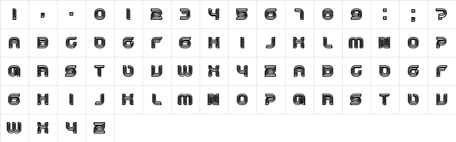 Dropped Regular  glyph index